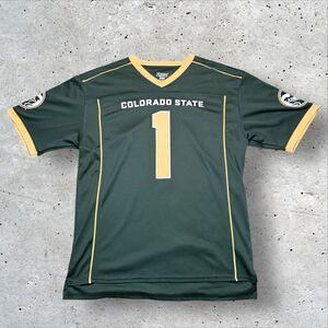 Colorado State Rams #1 Football Jersey Men’s M Green Gold Hanes NCAA